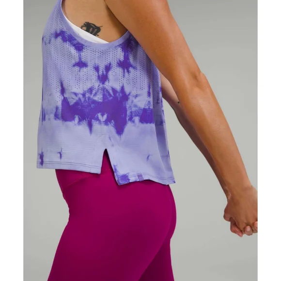 Women's Lululemon Time to Train Tank Rain Stripe Marble Dye Charged Indigo 4 - Picture 2 of 5